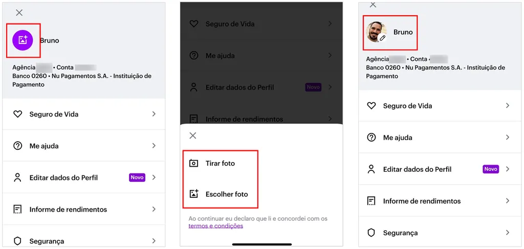 Como colocar foto no perfil do app Nubank - 2