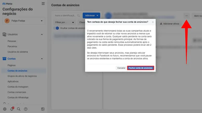 Como excluir uma conta de anúncios no Facebook - 2