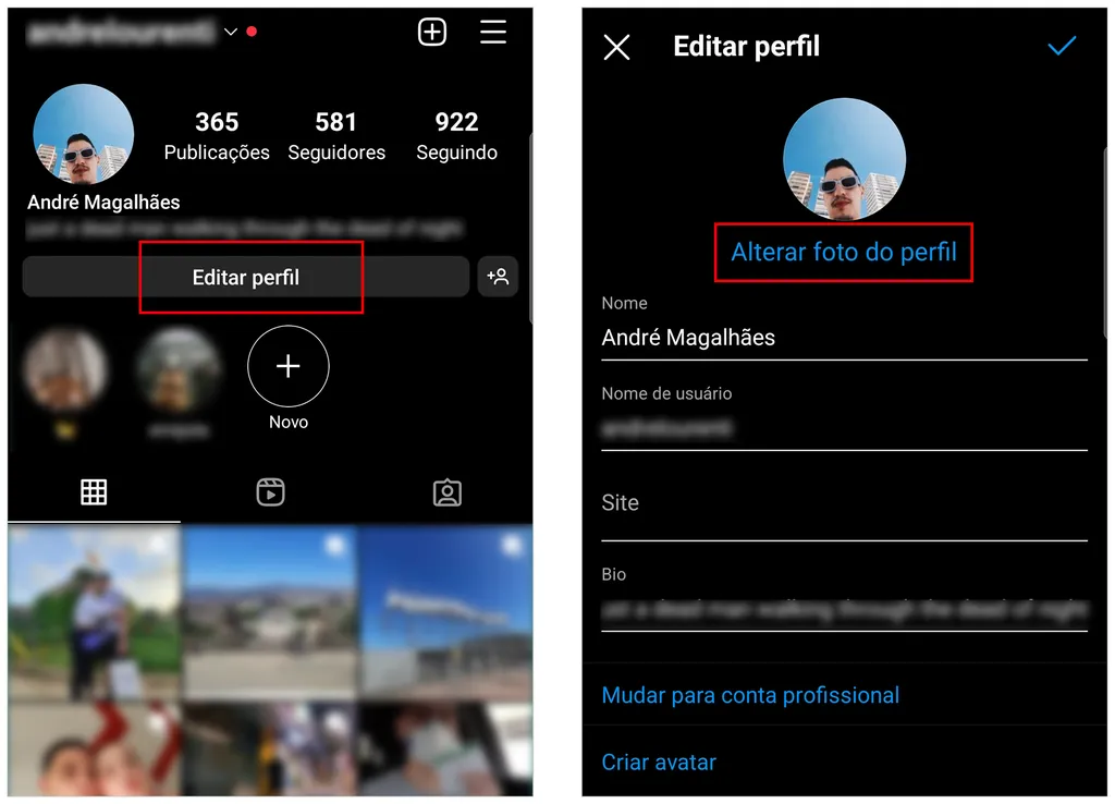 Como mudar a foto do perfil do Instagram - 2