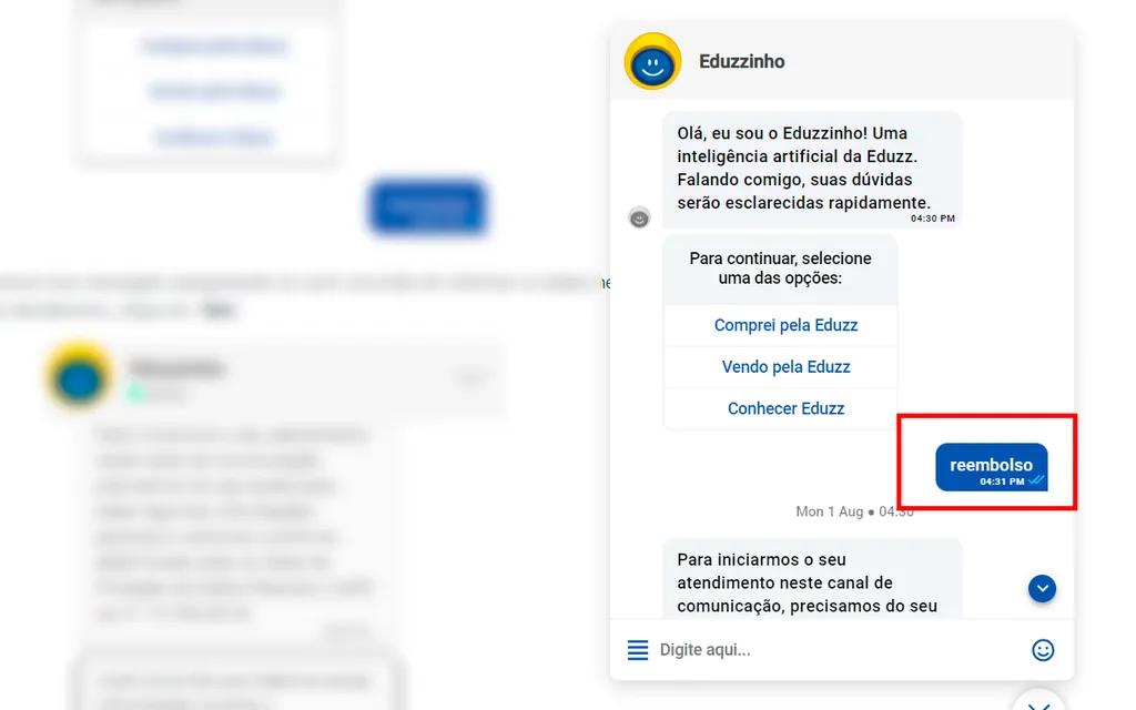 Como pedir reembolso de uma compra na Eduzz - 5