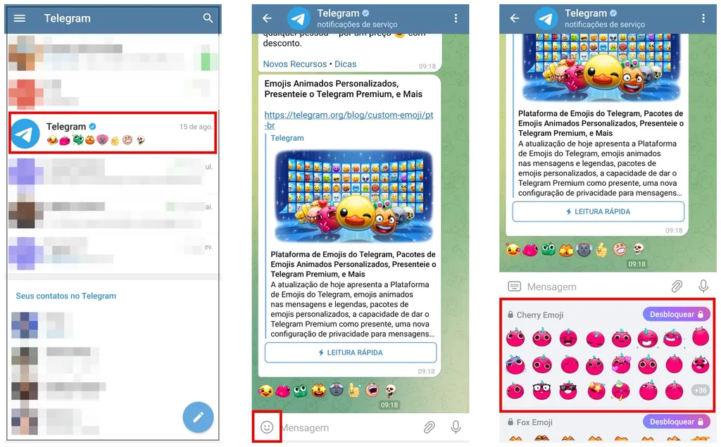 Como usar os emojis animados no Telegram - 2