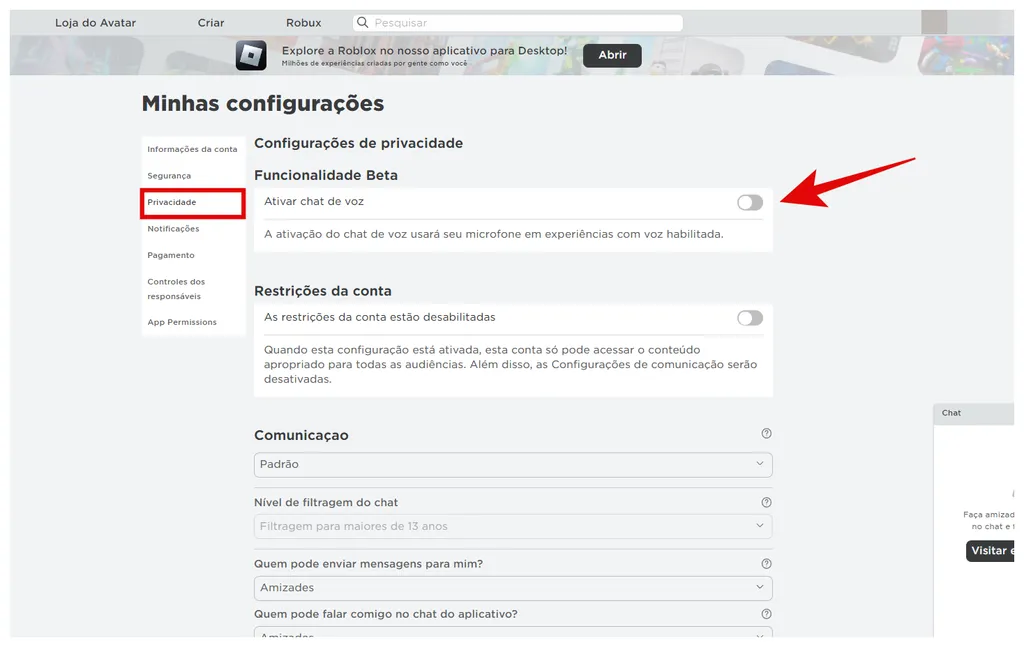 Como ativar o chat de voz no Roblox | Spatial Voice - 3