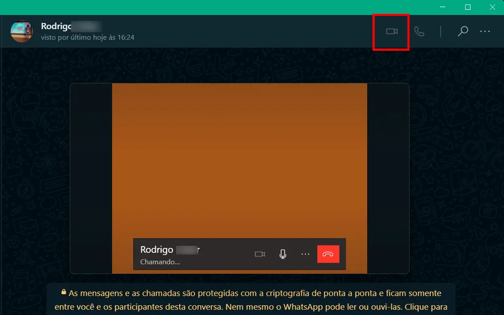 Como fazer chamada de vídeo no WhatsApp - 4
