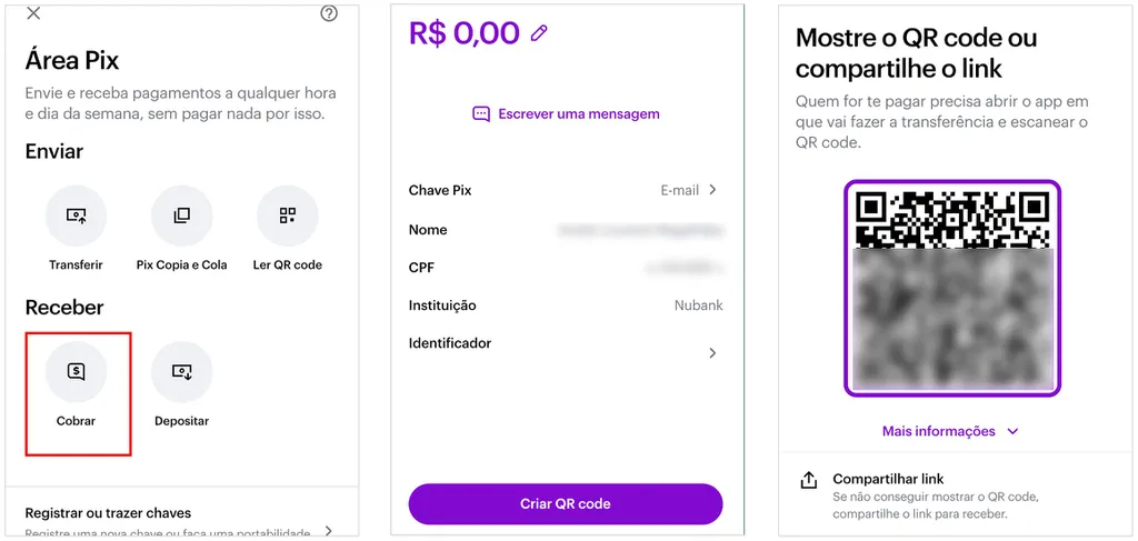 Como receber um Pix | Copia e cola, QR Code e chave - 3