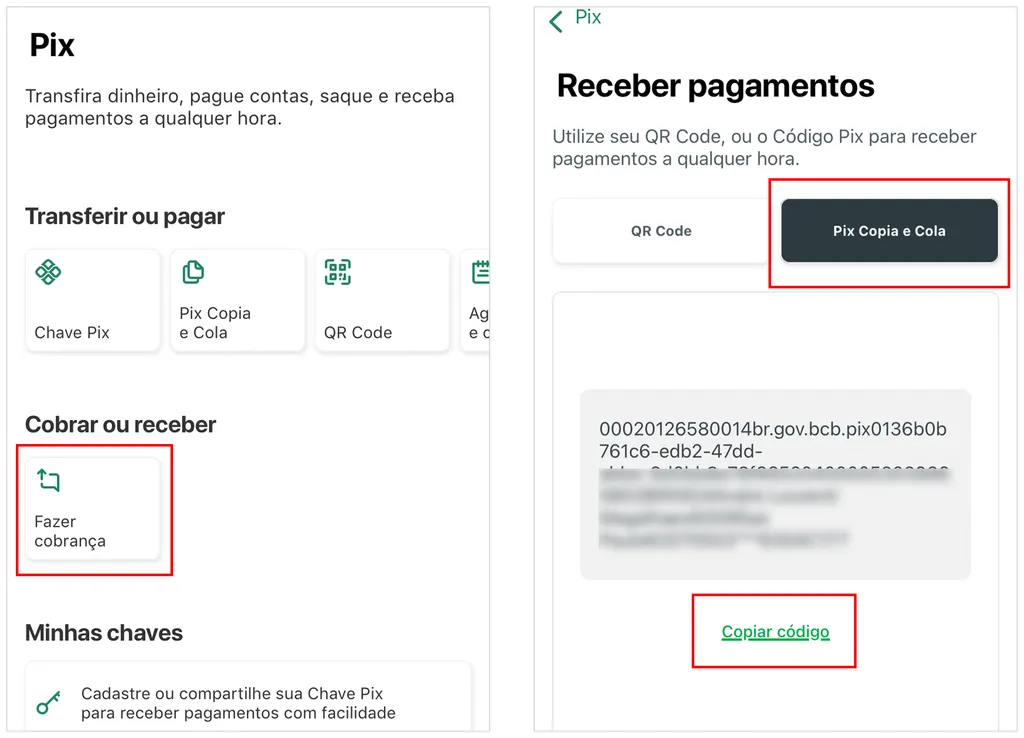 Como receber um Pix | Copia e cola, QR Code e chave - 4