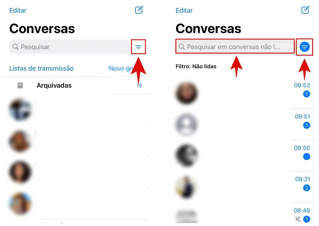 Como ver só mensagens não lidas no WhatsApp | Filtrar conversas - 2