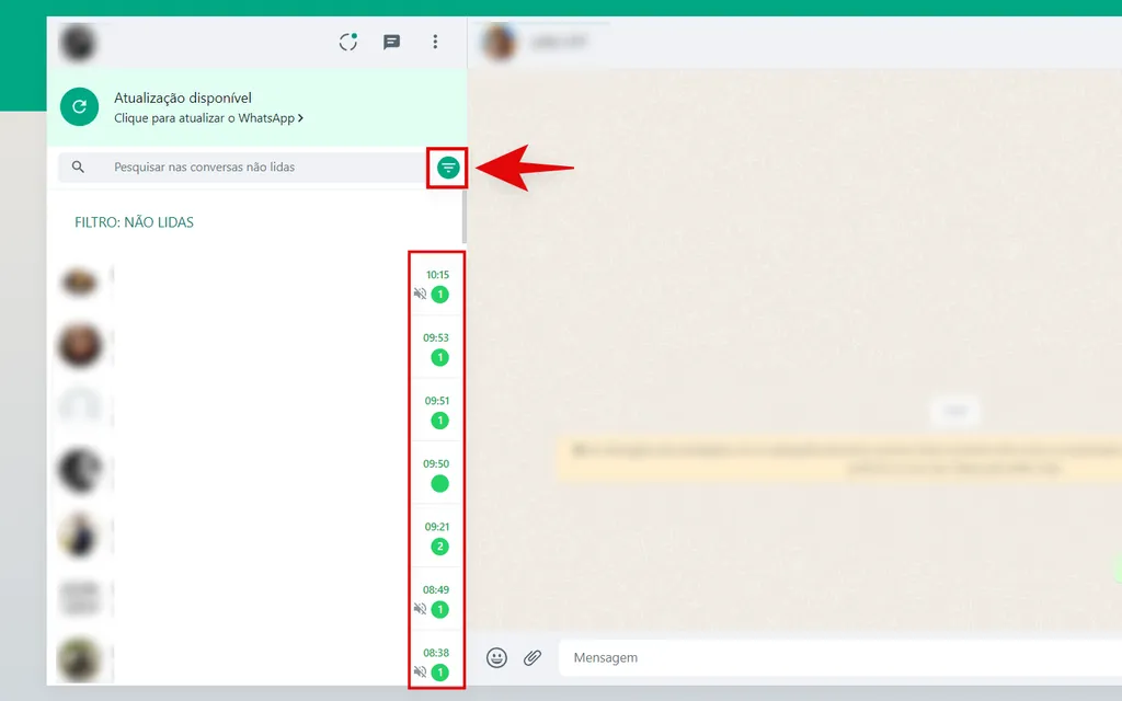 Como ver só mensagens não lidas no WhatsApp | Filtrar conversas - 4