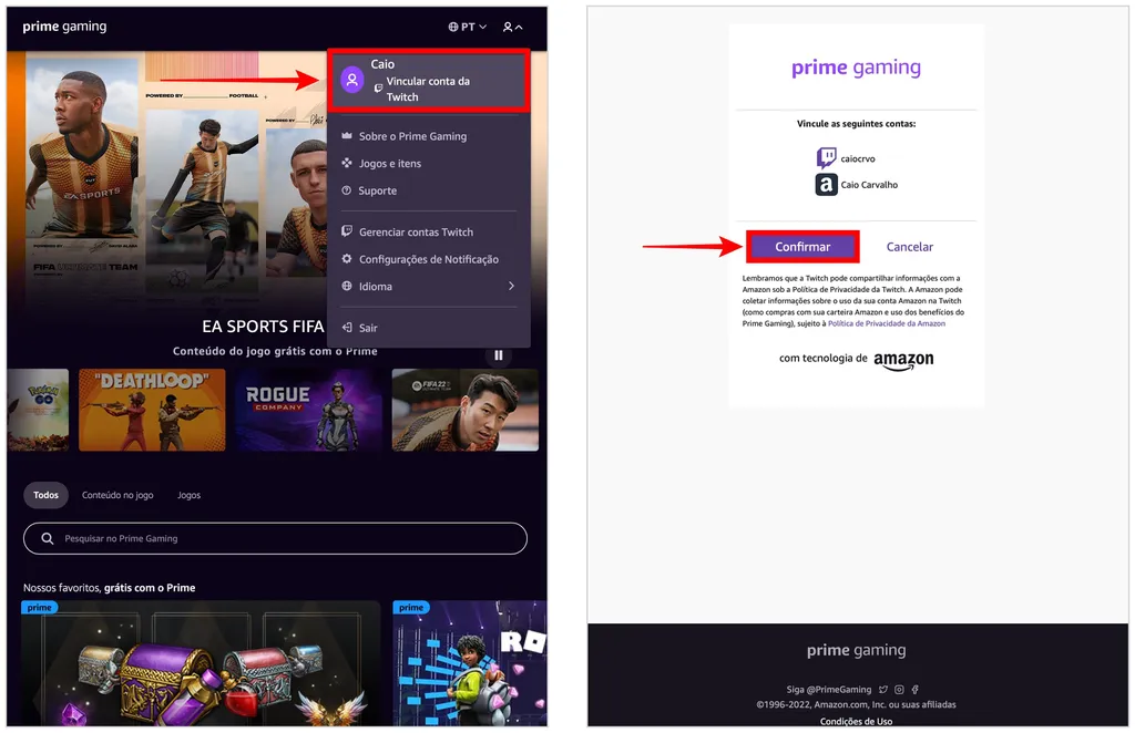 Como vincular conta da Amazon Prime com a Twitch - 2