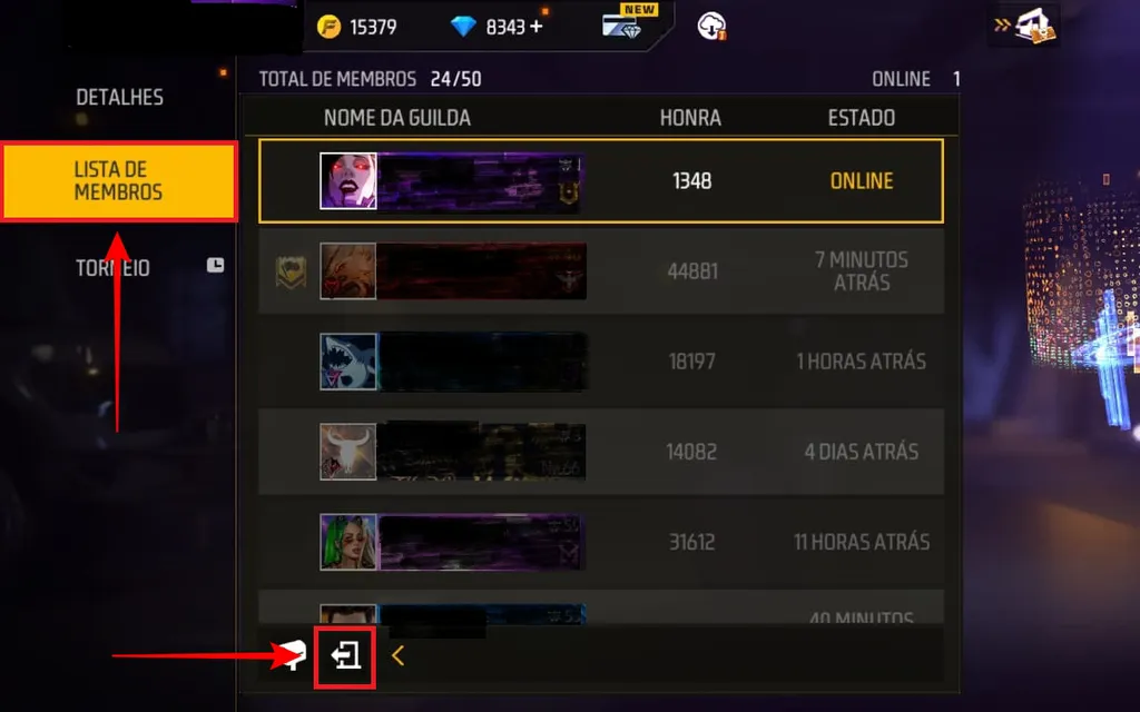 Como sair de uma guilda no Free Fire - 2