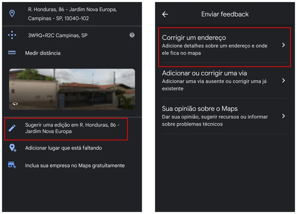 Como corrigir um endereço errado no Google Maps - 2