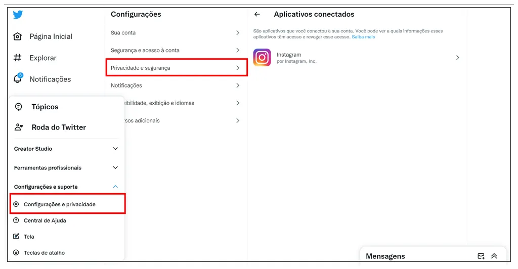 Como ver os aplicativos conectados com a sua conta do Twitter - 2