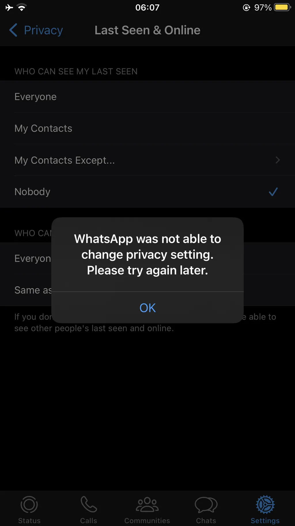 Bug no WhatsApp impedia ajuste nas opções de privacidade - 2