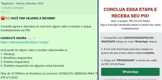 Golpe usa valores a receber e dinheiro esquecido do BC para roubar dados - 2