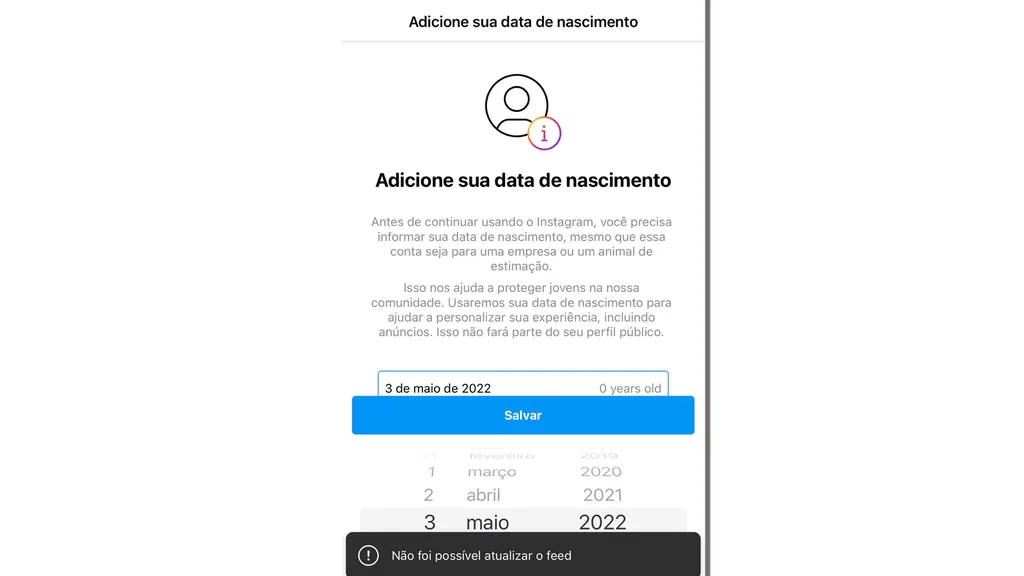 Por que o Instagram está pedindo a data de nascimento/aniversário? - 2