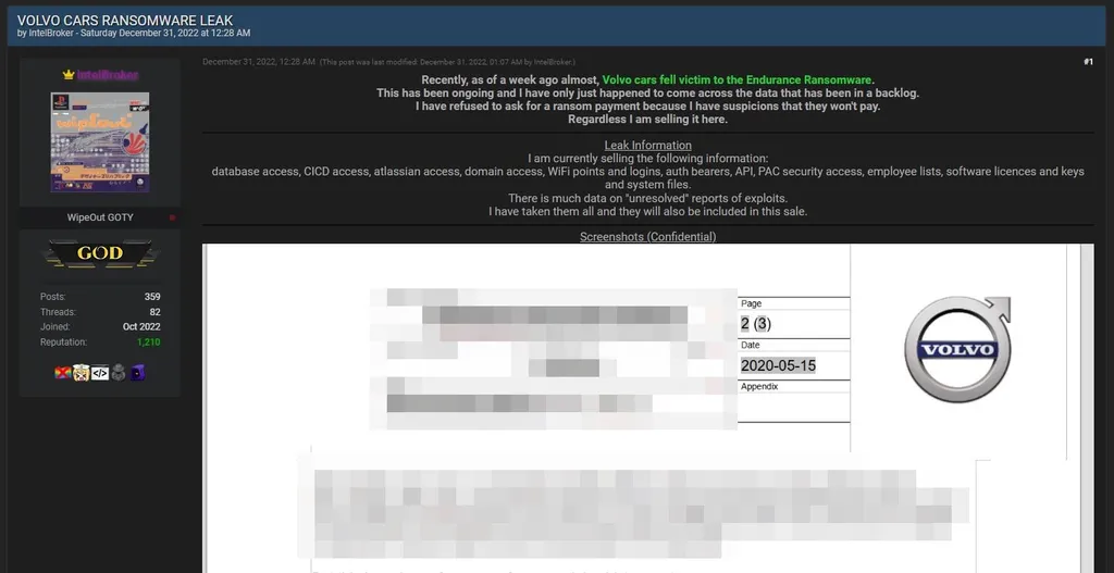 Volvo sofre vazamento de dados internos após suposto ransomware - 2