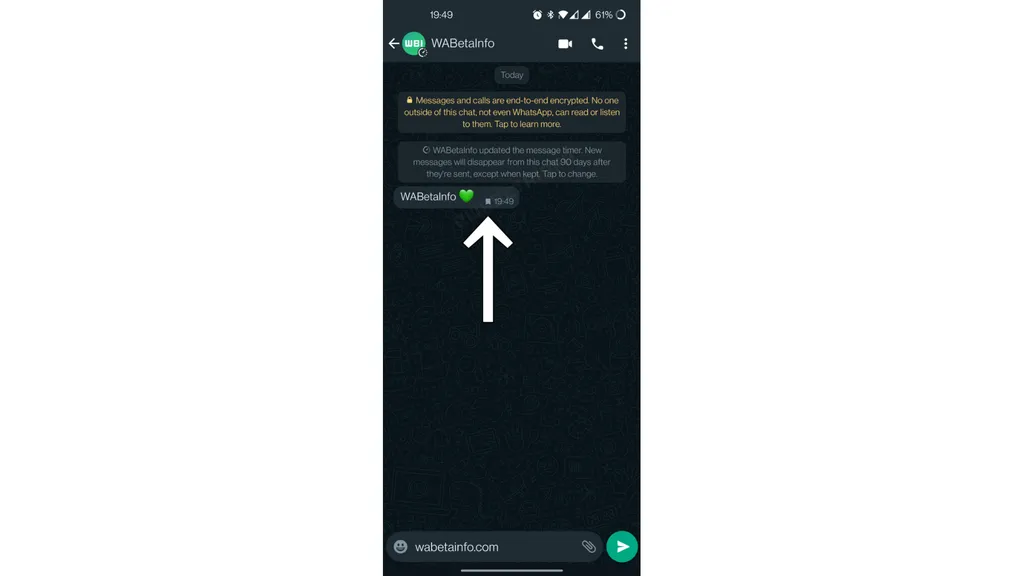 WhatsApp desenvolve selo para identificar mensagens temporárias mantidas - 2