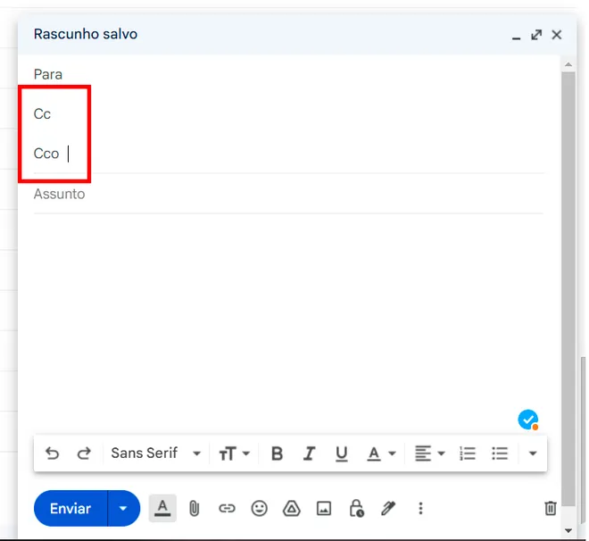 O que significam as siglas CC e CCO no e-mail? - 2