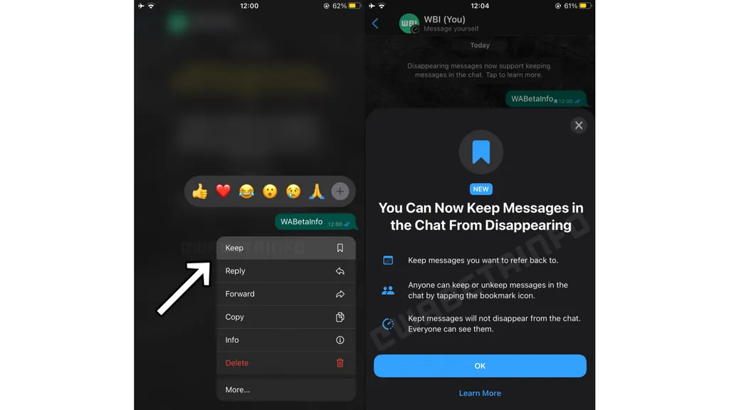 WhatsApp começa a permitir fixar mensagens em chats temporários - 2