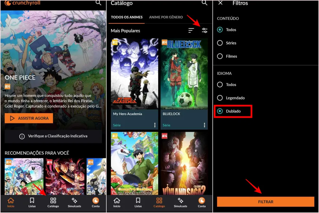 Como assistir animes dublados em português no Crunchyroll - 2