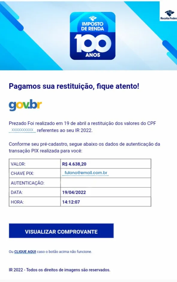 Conheça o golpe da restituição do Imposto de Renda e saiba como evitar - 2