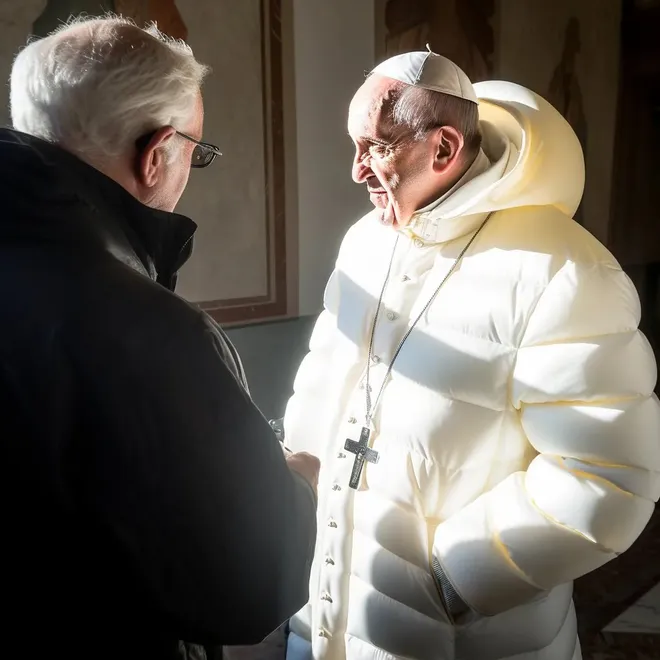 Foto do Papa Francisco com casaco estiloso foi gerada por IA - 3