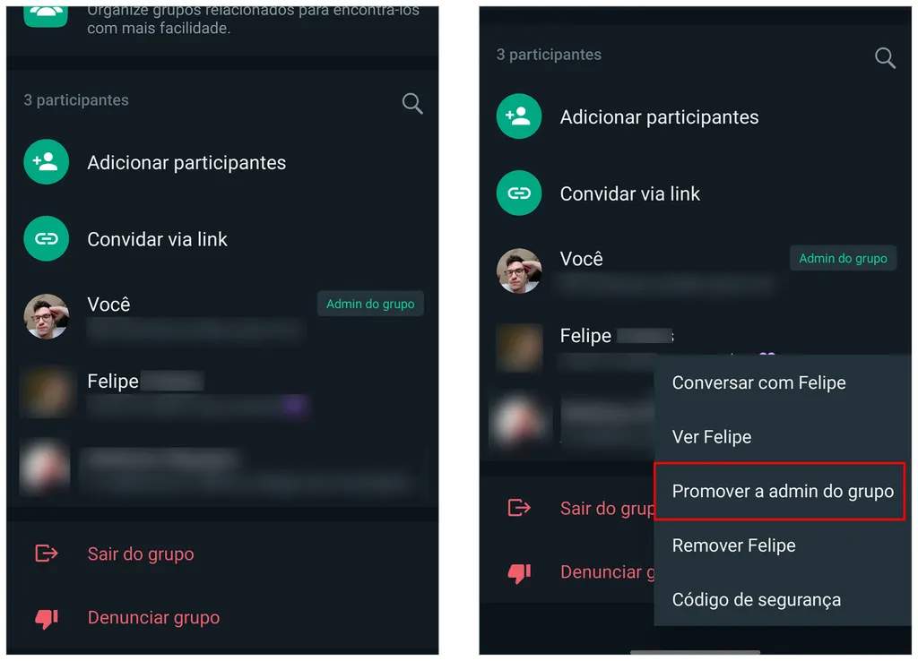 O que acontece se o administrador sair de um grupo no WhatsApp? - 2