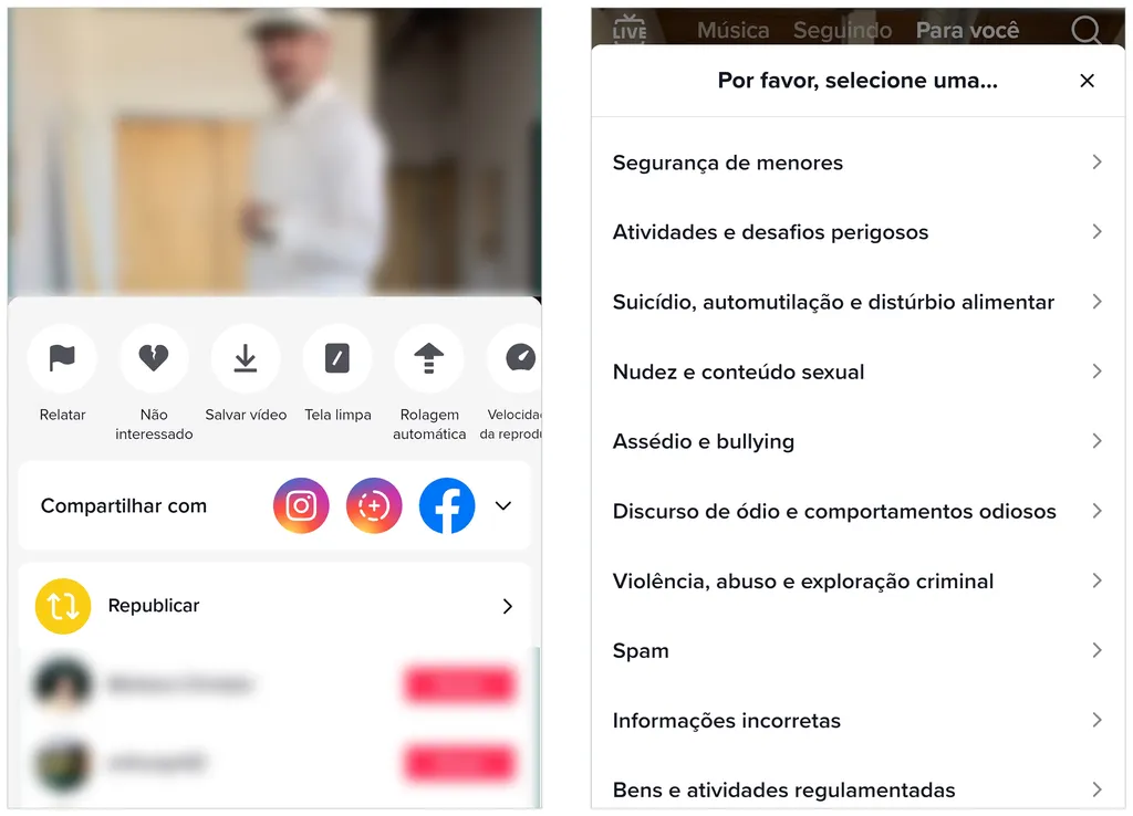 O que acontece quando você denuncia um vídeo no TikTok? - 2