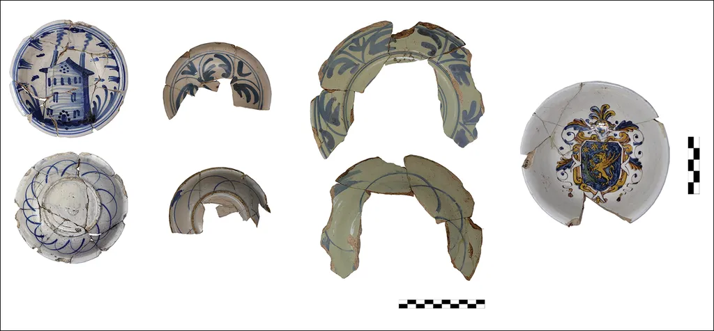 Algumas das cerâmicas encontradas no sítio arqueológico de Ospedale dei Fornari (Imagem: Boschetti et al./Antiquity)