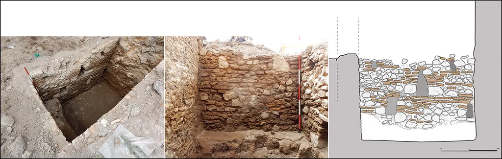 Vista da cisterna construída para o Hospital dos Padeiros, no Fórum de César, onde foram encontrados os objetos (Imagem: Boschetti et al./Antiquity)