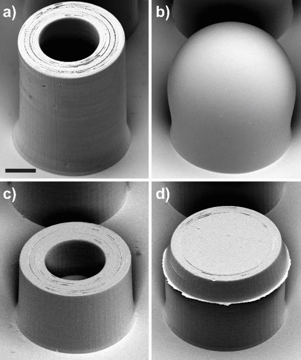 Cápsulas do método Pulse antes de depois de serem seladas, com o método do topo sendo o mais eficiente para guardar medicamentos até serem liberados no corpo (Imagem: Graf et al./Advanced Materials)