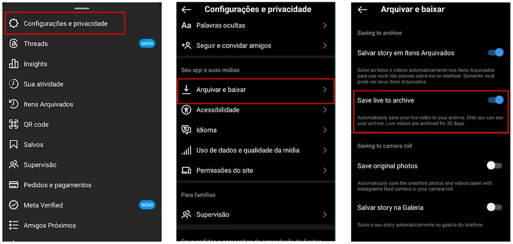 Como arquivar uma live no Instagram - 2