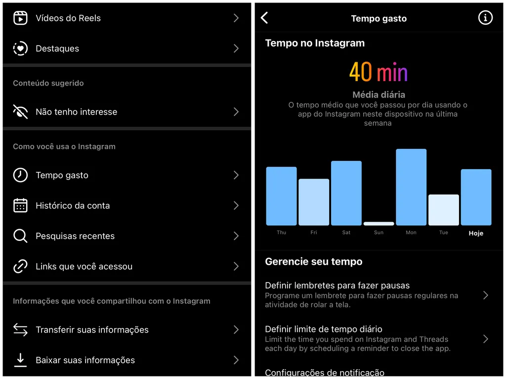 Como definir um limite de tempo de uso no Instagram - 5