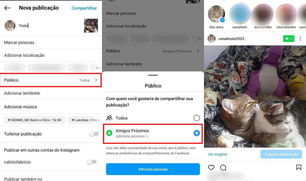 Como publicar no feed do Instagram só para amigos próximos - 2