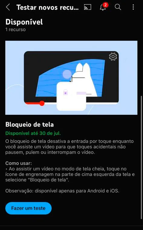 YouTube testa recurso para evitar toques acidentais na tela - 2