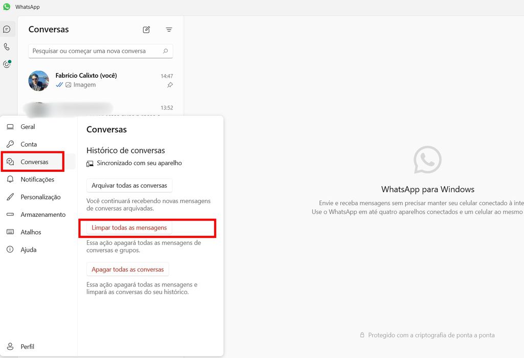 Como limpar conversas do WhatsApp em todos os aparelhos - 8