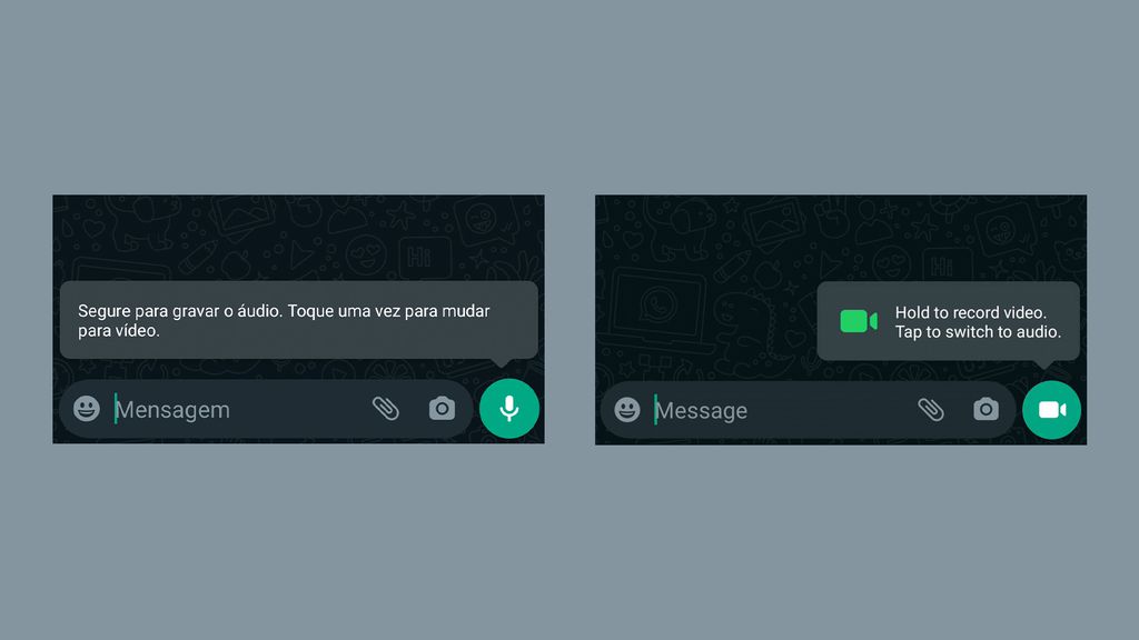 WhatsApp testa animação para mudar entre mensagens de áudio e vídeo - 3