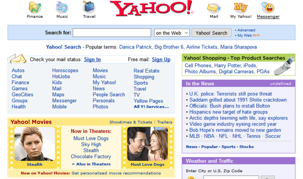 Máquina do Tempo | Como era o visual antigo do Yahoo - 5