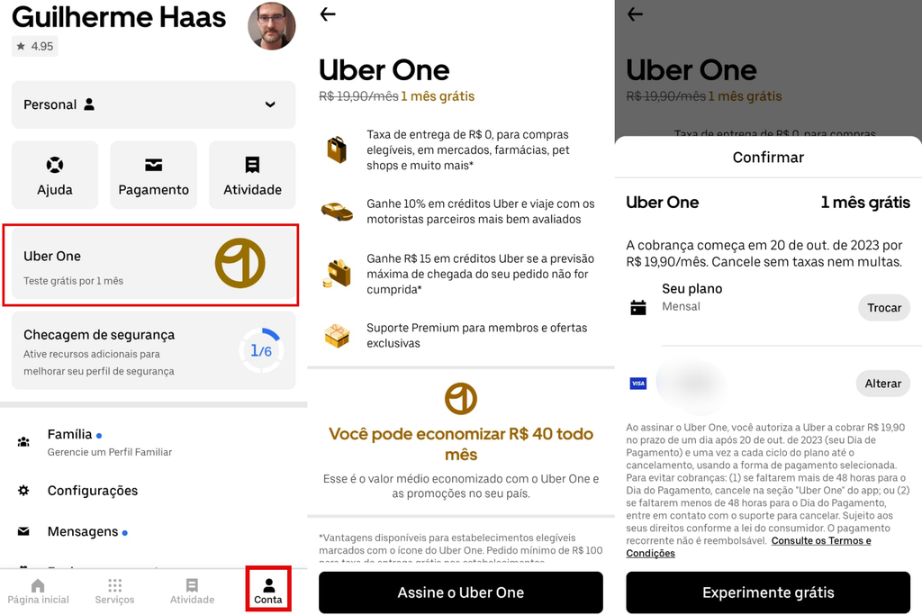 Como assinar o Uber One pelo aplicativo (Imagem: Captura de tela/Guilherme Haas/Canaltech)