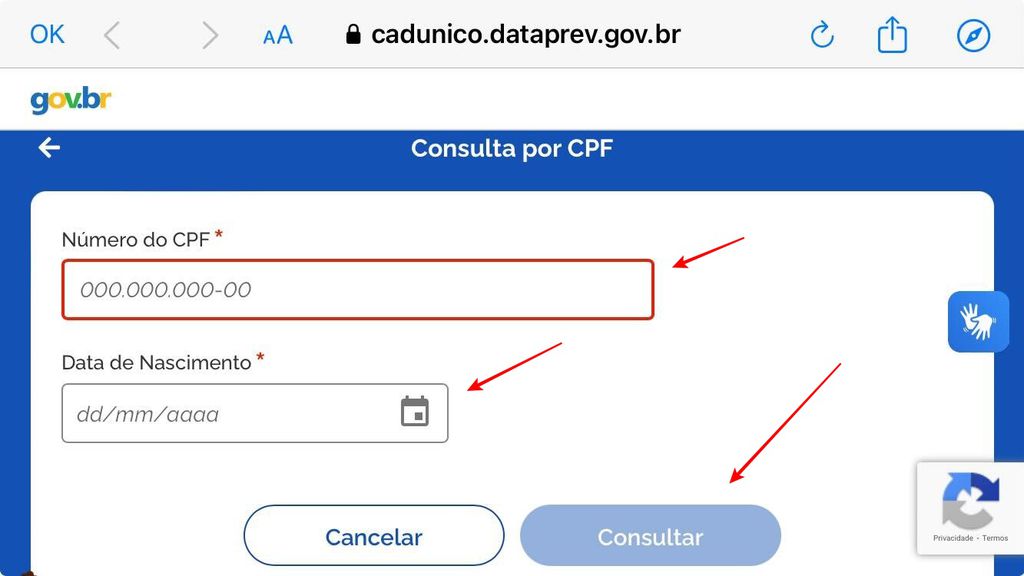 Como saber se estou no Cadastro Único pelo CPF - 3