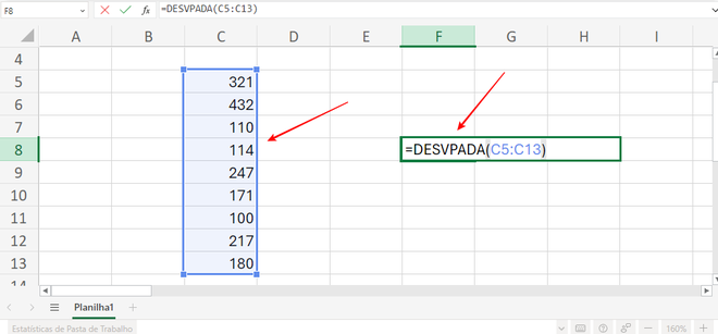 Como calcular desvio padrão no Excel | Guia Prático - 3