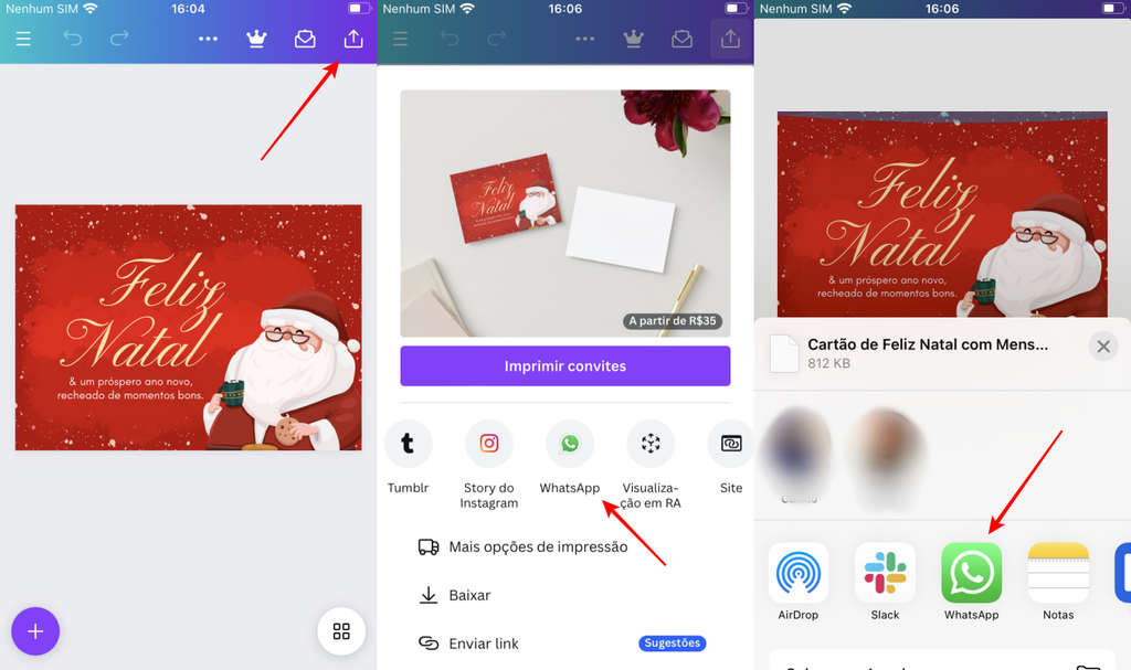 Como fazer um cartão de Natal e Boas Festas para WhatsApp - 3