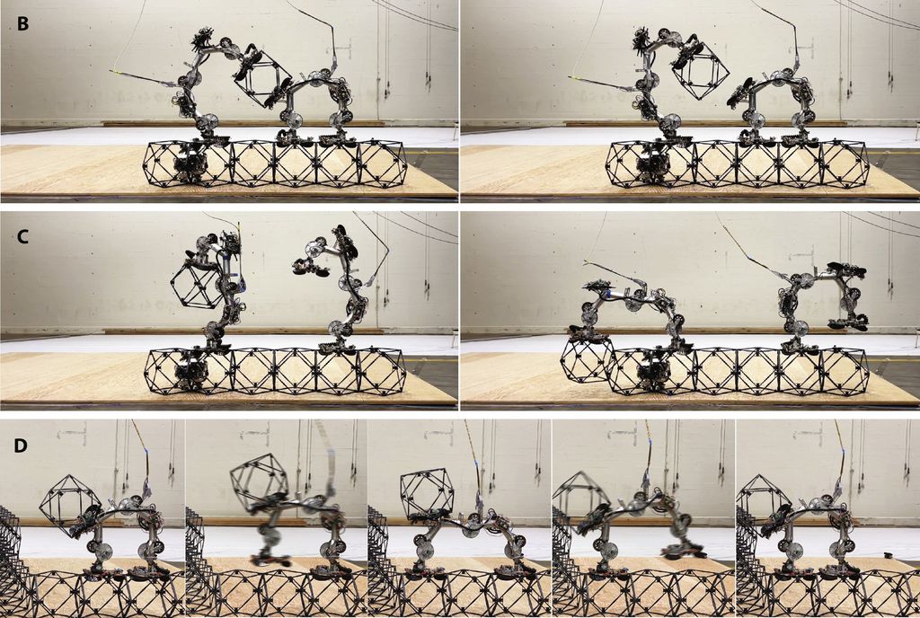 Sistema robótico monta estruturas com material que parece LEGO - 2