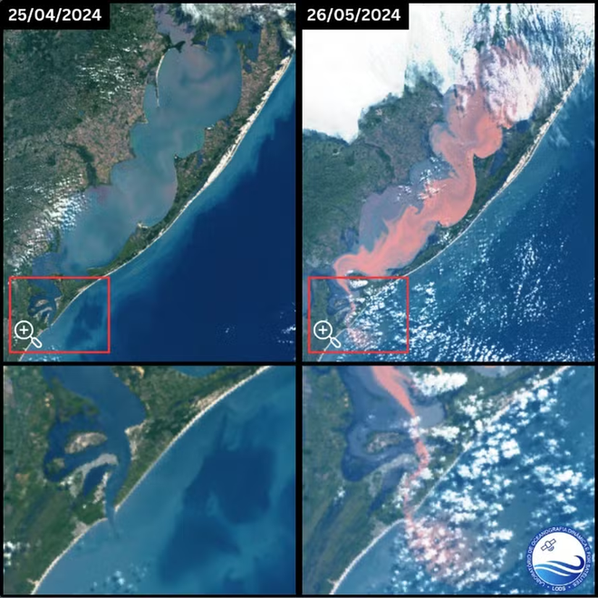 Enchente no RS | Mancha de sedimentos invade o oceano - 2