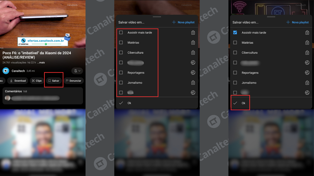 Como guardar vídeos para assistir mais tarde (Imagem: Captura de tela/Bruno De Blasi/Canaltech)