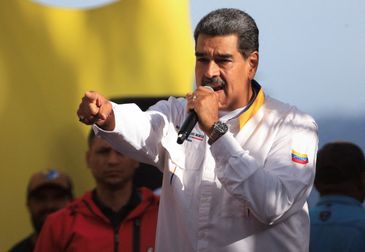 Venezuelan President Nicolas Maduro speaks during a march amid the disputed presidential election, in Caracas, Venezuela August 3, 2024. Reuters/Maxwell Briceno/Reprodução proibida