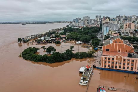 Porto Alegre, 03/05/2024, Rio Guaíba, usina do gasômetro, em Porto Alegre após chuva intensa. Foto: Gilvan Rocha/Agência Brasil