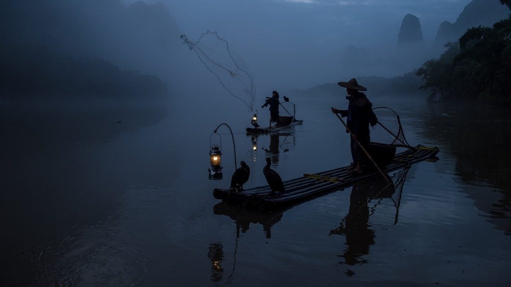 cormorant, fishermen, boats, lake, fishing, guilin, yangshuo, nature, fishing, fishing, fishing, fishing, fishing